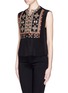 Front View - Click To Enlarge - ISABEL MARANT - 'Russ' ethnic embroidery bib silk top