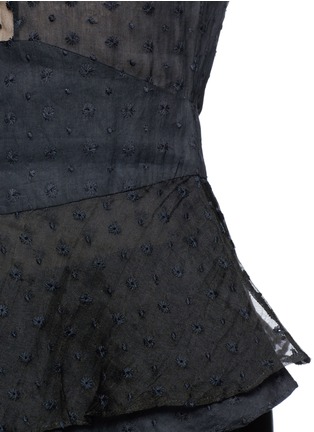 Detail View - Click To Enlarge - ISABEL MARANT - 'Vermer' flower embroidery silk organza peplum top