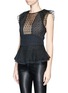 Front View - Click To Enlarge - ISABEL MARANT - 'Vermer' flower embroidery silk organza peplum top