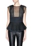 Main View - Click To Enlarge - ISABEL MARANT - 'Vermer' flower embroidery silk organza peplum top