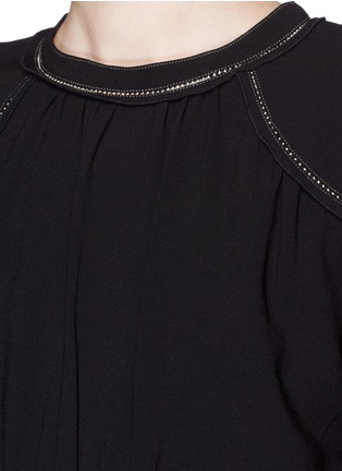 Detail View - Click To Enlarge - ISABEL MARANT - 'Wiley' embroidered trim crepe top