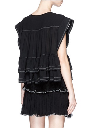 Back View - Click To Enlarge - ISABEL MARANT - 'Raquel' ruffle layer pleat cotton crepe top