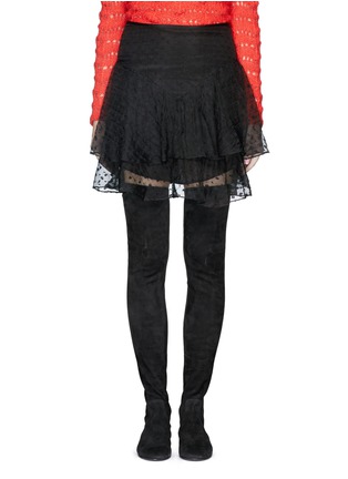 Main View - Click To Enlarge - ISABEL MARANT - 'Vadim' flower embroidery silk organza tier skirt