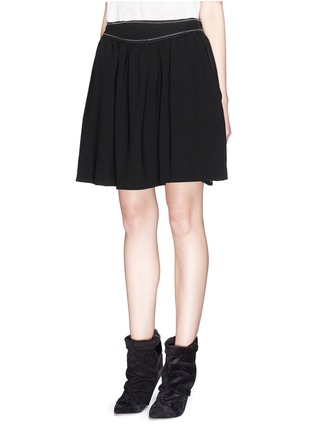 Front View - Click To Enlarge - ISABEL MARANT - 'Waso' embroidery waist crepe flare skirt