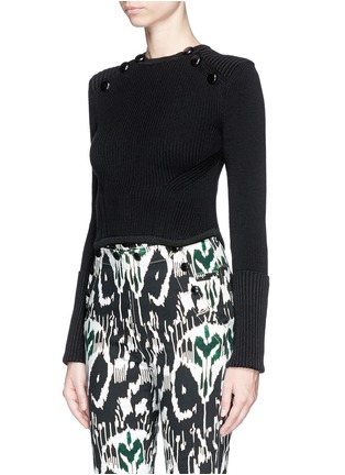 Front View - Click To Enlarge - ISABEL MARANT - 'Huston' dense cotton knit cropped sweater