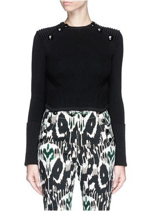 Main View - Click To Enlarge - ISABEL MARANT - 'Huston' dense cotton knit cropped sweater