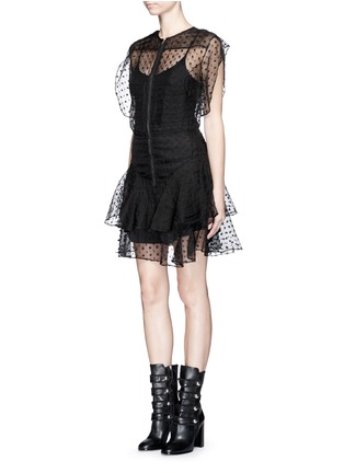 Front View - Click To Enlarge - ISABEL MARANT - 'Viona' embroidery silk organza flare dress