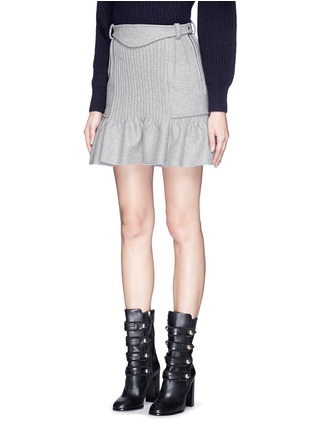 Front View - Click To Enlarge - ISABEL MARANT - 'Kern' pleat front wool felt flare skirt
