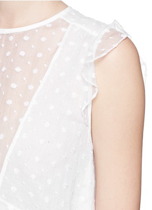 Detail View - Click To Enlarge - ISABEL MARANT - 'Vatelle' flower embroidery silk organza ruffle top
