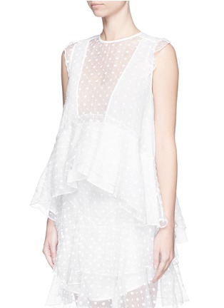 Front View - Click To Enlarge - ISABEL MARANT - 'Vatelle' flower embroidery silk organza ruffle top