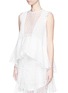 Front View - Click To Enlarge - ISABEL MARANT - 'Vatelle' flower embroidery silk organza ruffle top