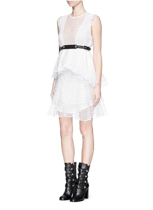 Figure View - Click To Enlarge - ISABEL MARANT - 'Vatelle' flower embroidery silk organza ruffle top
