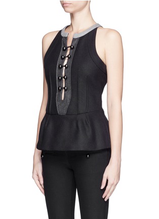 Front View - Click To Enlarge - ISABEL MARANT - 'Kelia' dome button wool felt peplum top
