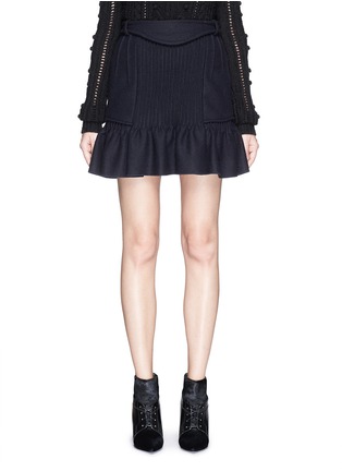Main View - Click To Enlarge - ISABEL MARANT - 'Kern' pleat front wool felt flare skirt