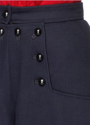Detail View - Click To Enlarge - ISABEL MARANT - 'Lexia' panel front pleat wool shorts