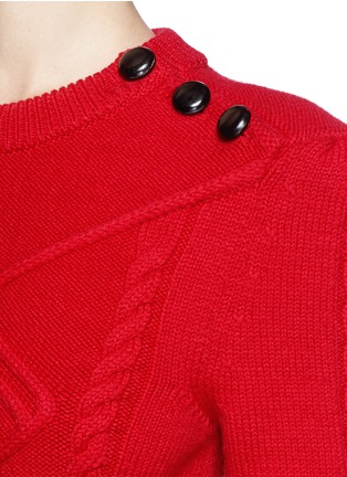 Detail View - Click To Enlarge - ISABEL MARANT - 'Dustin' button shoulder cable knit sweater