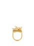 Figure View - Click To Enlarge - ALEXANDER MCQUEEN - Framed poppy crystal brass ring
