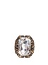 Main View - Click To Enlarge - ALEXANDER MCQUEEN - Rock crystal poppy brass ring
