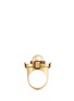 Figure View - Click To Enlarge - ALEXANDER MCQUEEN - Military glass pearl brass ring