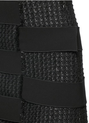 Detail View - Click To Enlarge - PROENZA SCHOULER - Banded raw edge tweed panelled skirt