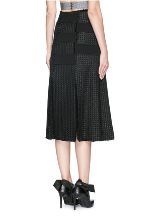 Back View - Click To Enlarge - PROENZA SCHOULER - Banded raw edge tweed panelled skirt