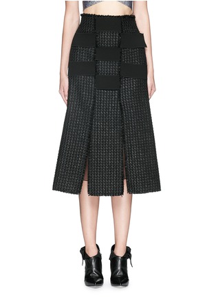 Main View - Click To Enlarge - PROENZA SCHOULER - Banded raw edge tweed panelled skirt