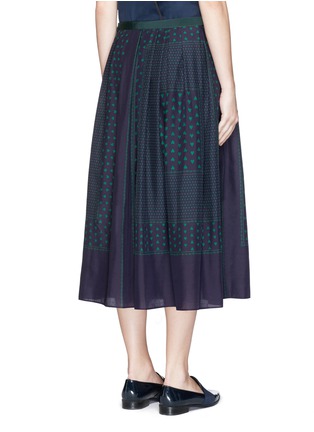 Back View - Click To Enlarge - SACAI LUCK - Heart print inverted pleat midi skirt