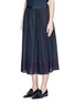 Front View - Click To Enlarge - SACAI LUCK - Heart print inverted pleat midi skirt