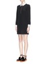 Front View - Click To Enlarge - VICTORIA, VICTORIA BECKHAM - Contrast silk crepe de Chine tunic dress