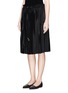 Front View - Click To Enlarge - VICTORIA, VICTORIA BECKHAM - Washed taffeta drawstring pleat skirt