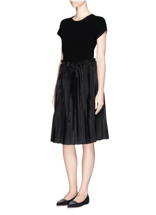 Figure View - Click To Enlarge - VICTORIA, VICTORIA BECKHAM - Washed taffeta drawstring pleat skirt