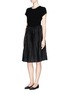 Figure View - Click To Enlarge - VICTORIA, VICTORIA BECKHAM - Washed taffeta drawstring pleat skirt