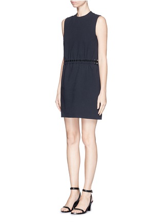Front View - Click To Enlarge - VICTORIA, VICTORIA BECKHAM - Elastic waist wool crepe shift dress