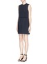 Front View - Click To Enlarge - VICTORIA, VICTORIA BECKHAM - Elastic waist wool crepe shift dress
