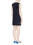 Back View - Click To Enlarge - VICTORIA, VICTORIA BECKHAM - Cat embroidery satin back crepe shift dress