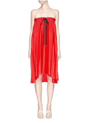 Main View - Click To Enlarge - VICTORIA, VICTORIA BECKHAM - Pleat drawstring washed taffeta corset dress