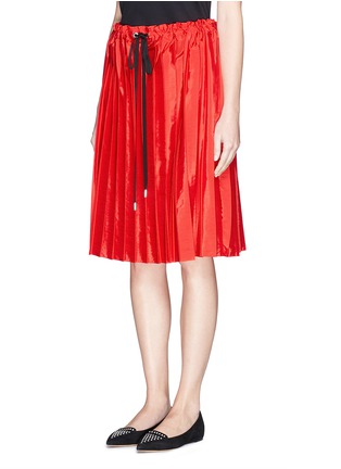 Front View - Click To Enlarge - VICTORIA, VICTORIA BECKHAM - Washed taffeta drawstring pleat skirt