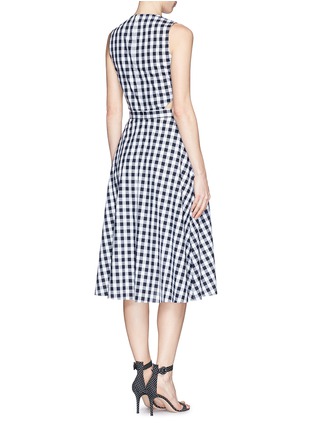 Back View - Click To Enlarge - TANYA TAYLOR - 'Monica' cutout side gingham print dress
