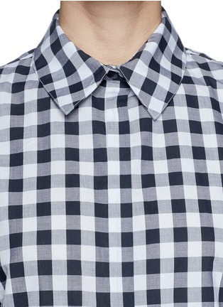 Detail View - Click To Enlarge - TANYA TAYLOR - 'Cory' gingham crop sleeveless shirt