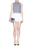 Figure View - Click To Enlarge - TANYA TAYLOR - 'Cory' gingham crop sleeveless shirt