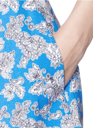 Detail View - Click To Enlarge - TANYA TAYLOR - 'Florence' micro floral print cotton skater skirt