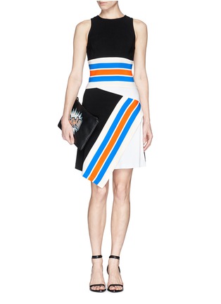 Figure View - Click To Enlarge - TANYA TAYLOR - 'Mackenzie' stripe mock wrap skirt