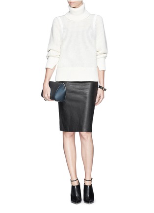 Figure View - Click To Enlarge - HELMUT LANG - Leather pencil skirt