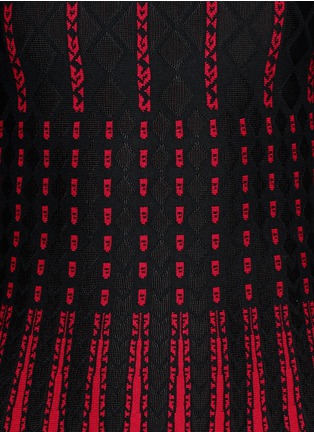 Detail View - Click To Enlarge - RVN - 'Diamond' jacquard flare dress
