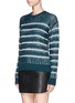 Front View - Click To Enlarge - ALEXANDER WANG - Mohair-wool stripe sweater