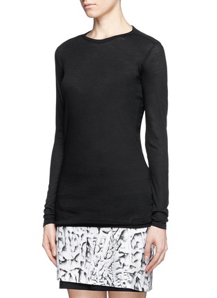Front View - Click To Enlarge - HELMUT LANG - Wool jersey T-shirt