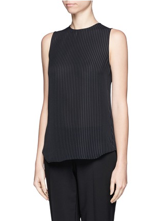 Front View - Click To Enlarge - THEORY - 'Brennia' pinstripe silk top