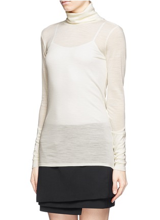 Front View - Click To Enlarge - HELMUT LANG - Wool jersey turtleneck top