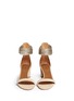 Figure View - Click To Enlarge - AQUAZZURA - 'Spin Me Around' metallic anklet suede sandals