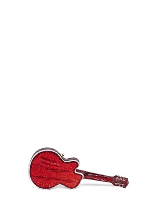 Back View - Click To Enlarge - JUDITH LEIBER - 'Red Devil' guitar crystal pavé minaudière